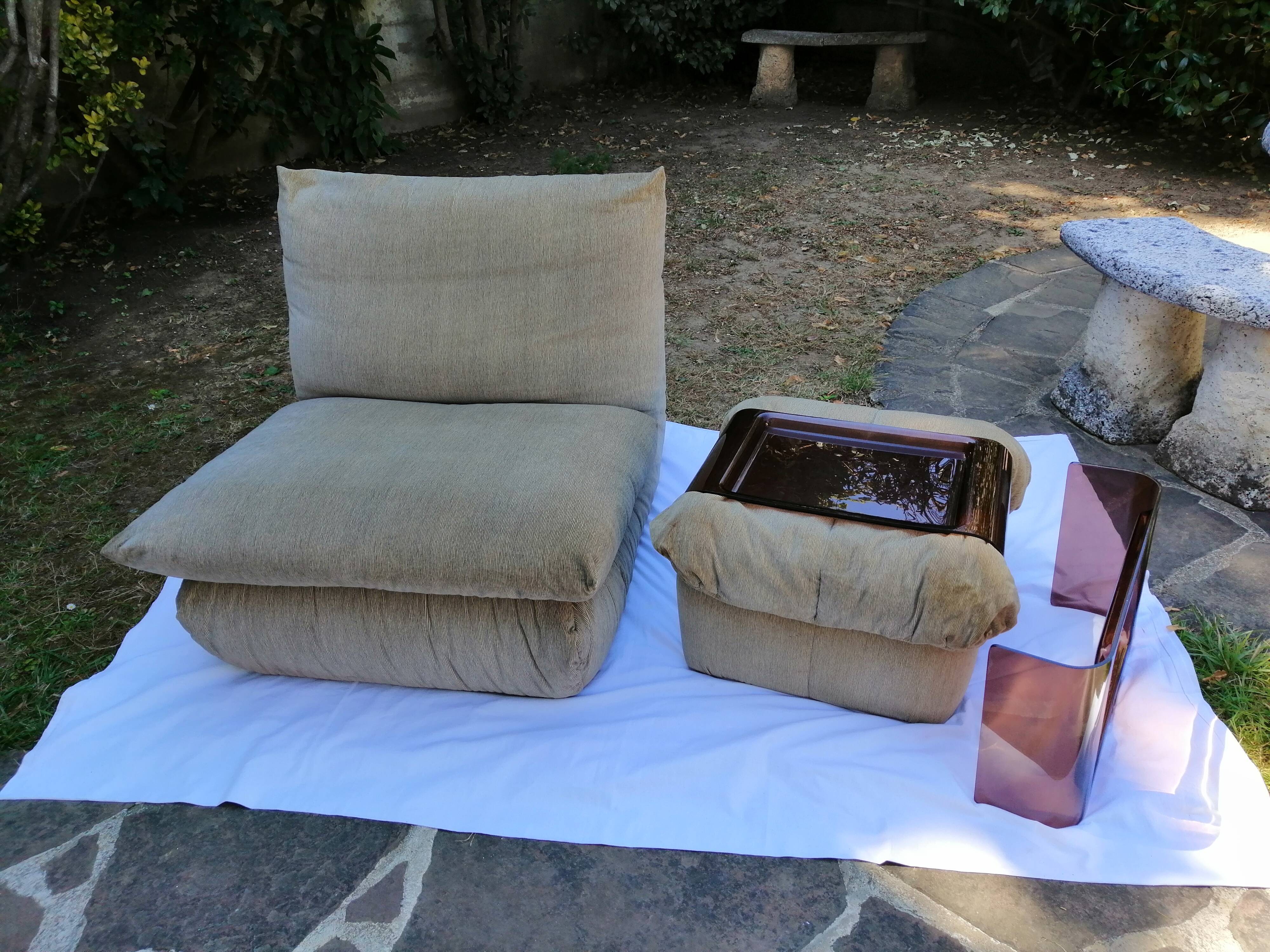 Chauffeuse et pouf Gao Cinna 1970/1980