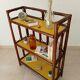 Vintage library shelf in bamboo and rattan 60s/70s