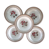 Set of 5 Niderviller hollow plates, made of sandstone