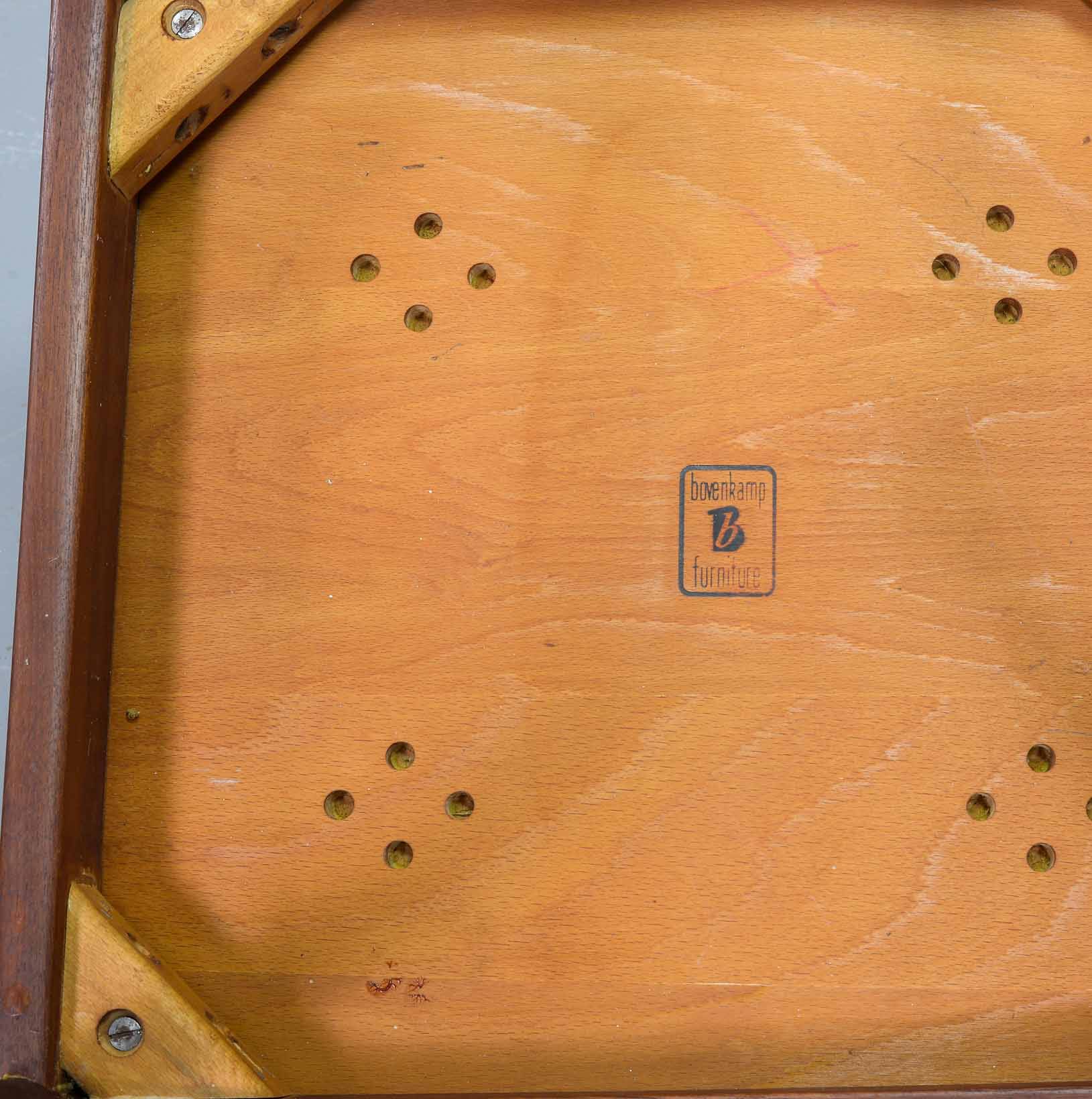 Bovenkamp Vintage Design Teak Wooden Dining Chairs with Leather Upholstery