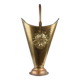 French vintage rustic brass and copper base umbrella stand with embossed decoration
