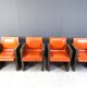 Vintage french armchairs in leather by Maison Vandamme, 1970s