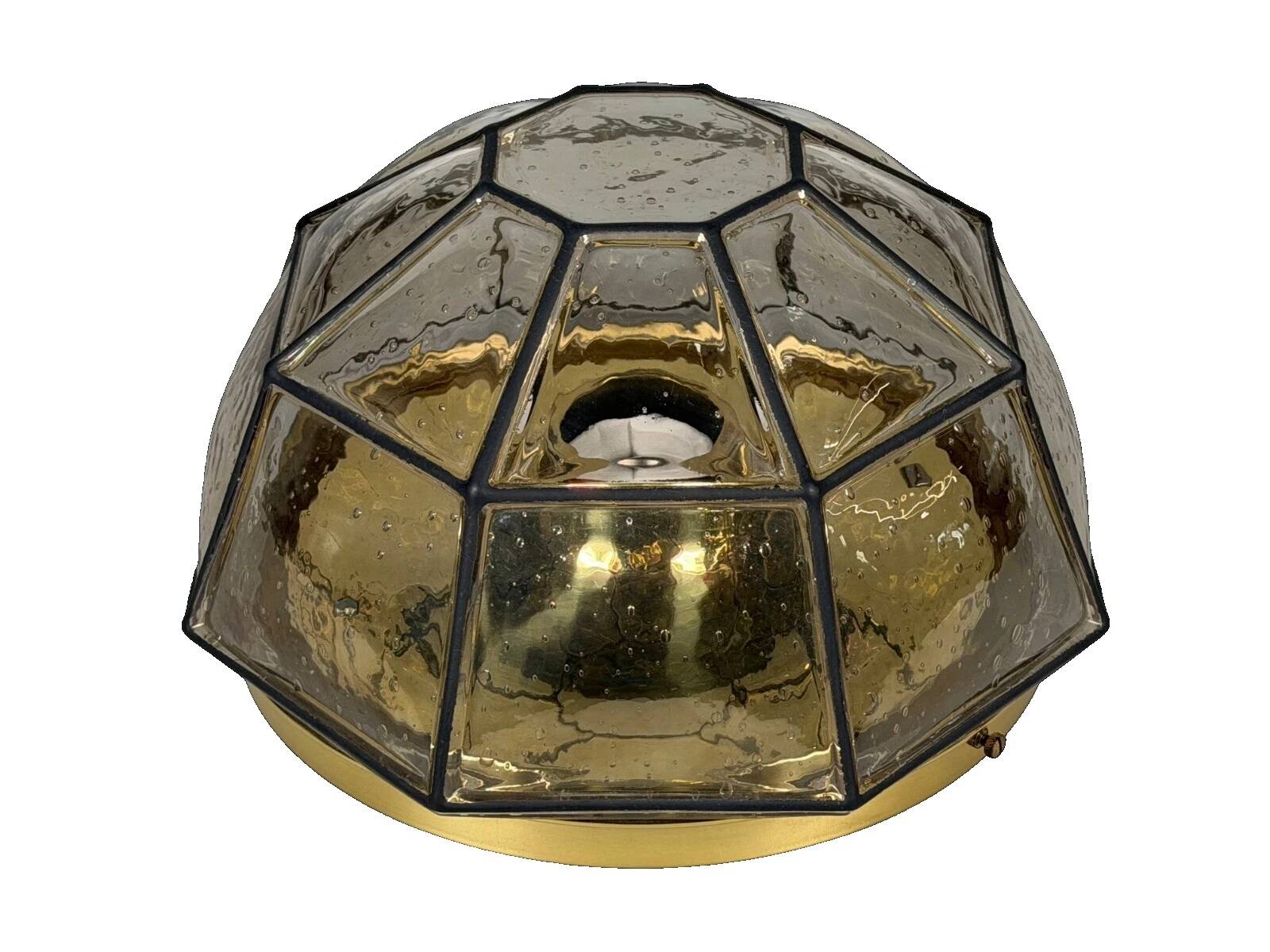 1960s 1970s Ceiling Lamp Flush Mount by Glashütte Limburg Germany