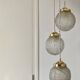 Vintage art deco triple globe waterfall pendant light in frosted glass