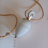 Suspension rises and falls - Opaline and fluted glass - 1930