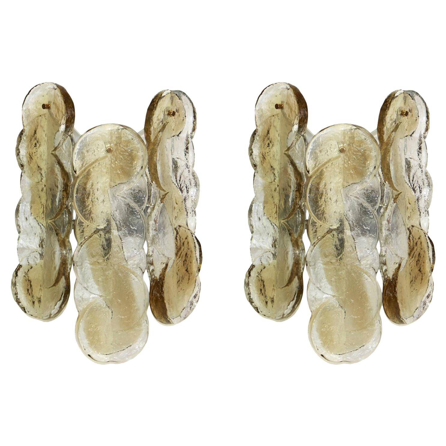 Pairs of large wall sconces by Kalmar, Austria, 1960s