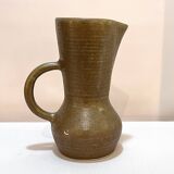 Pichet Digoin forme libre  brutaliste en grès beige vintage 1960