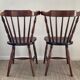 Pair of dutch bistro chairs in solid wood 70s