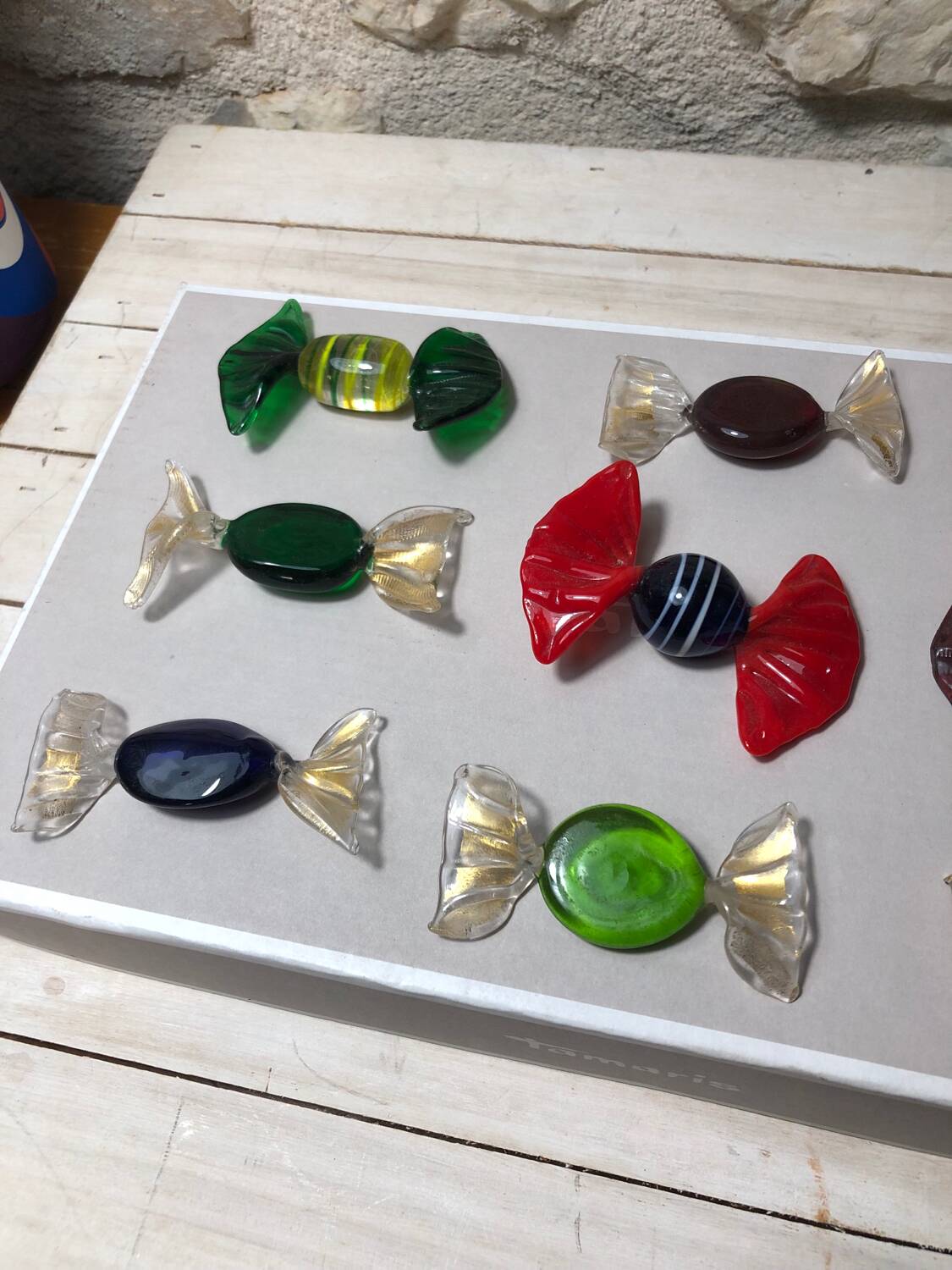 9 Murano glass candies