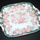 Square porcelain plate Sarreguemines model Minton 215 with Japonese decoration.