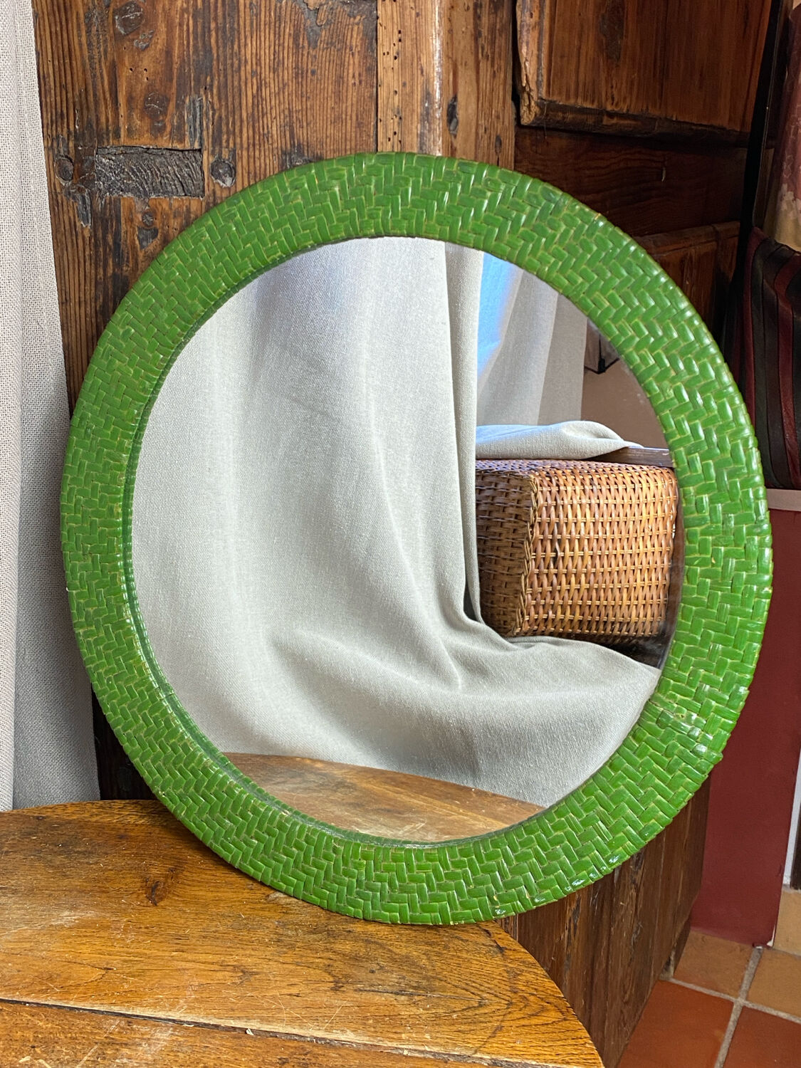 Wicker mirror