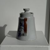 Teapot with stylised blue and brown flowers H18