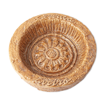 1970s Brown Textured Ceramic Ashtray from Aleluia