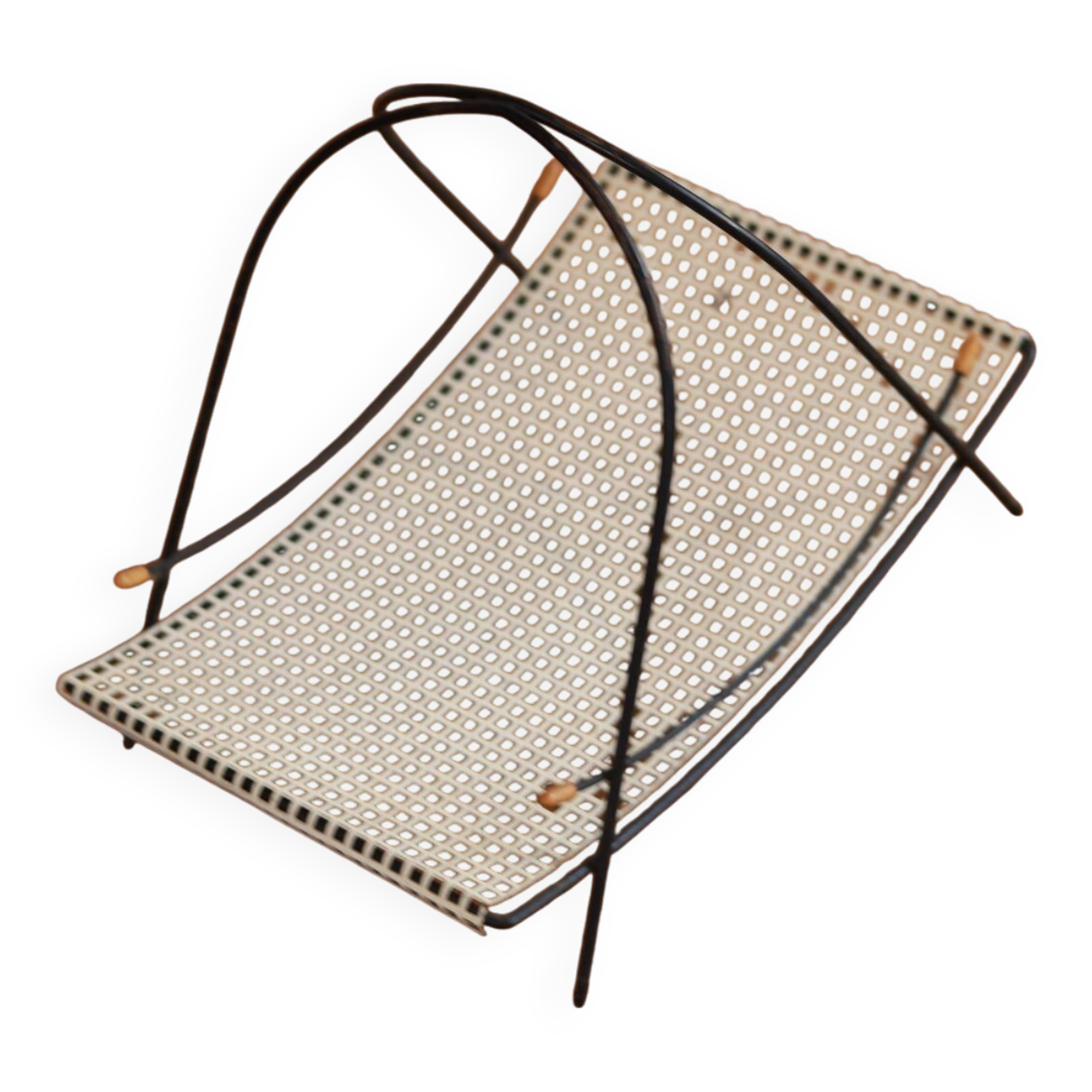 Mid-century perforated metal basket