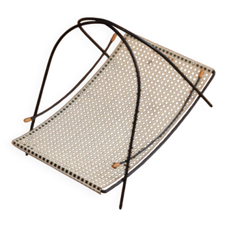 Mid-century perforated metal basket