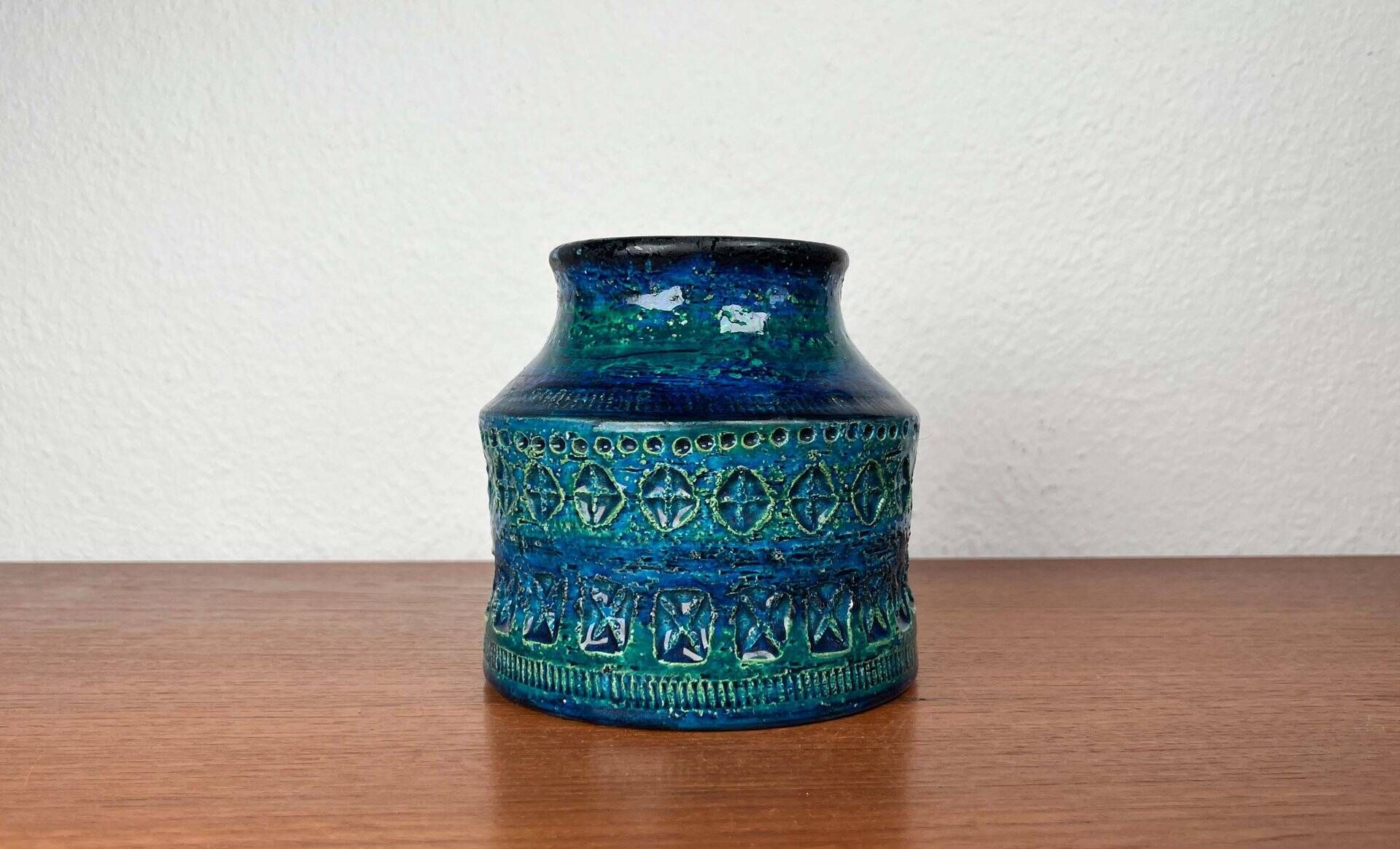 Mid-Century Modern Rimini Blu Pottery Vase by Aldo Londi for Bitossi, Italy, 1960s