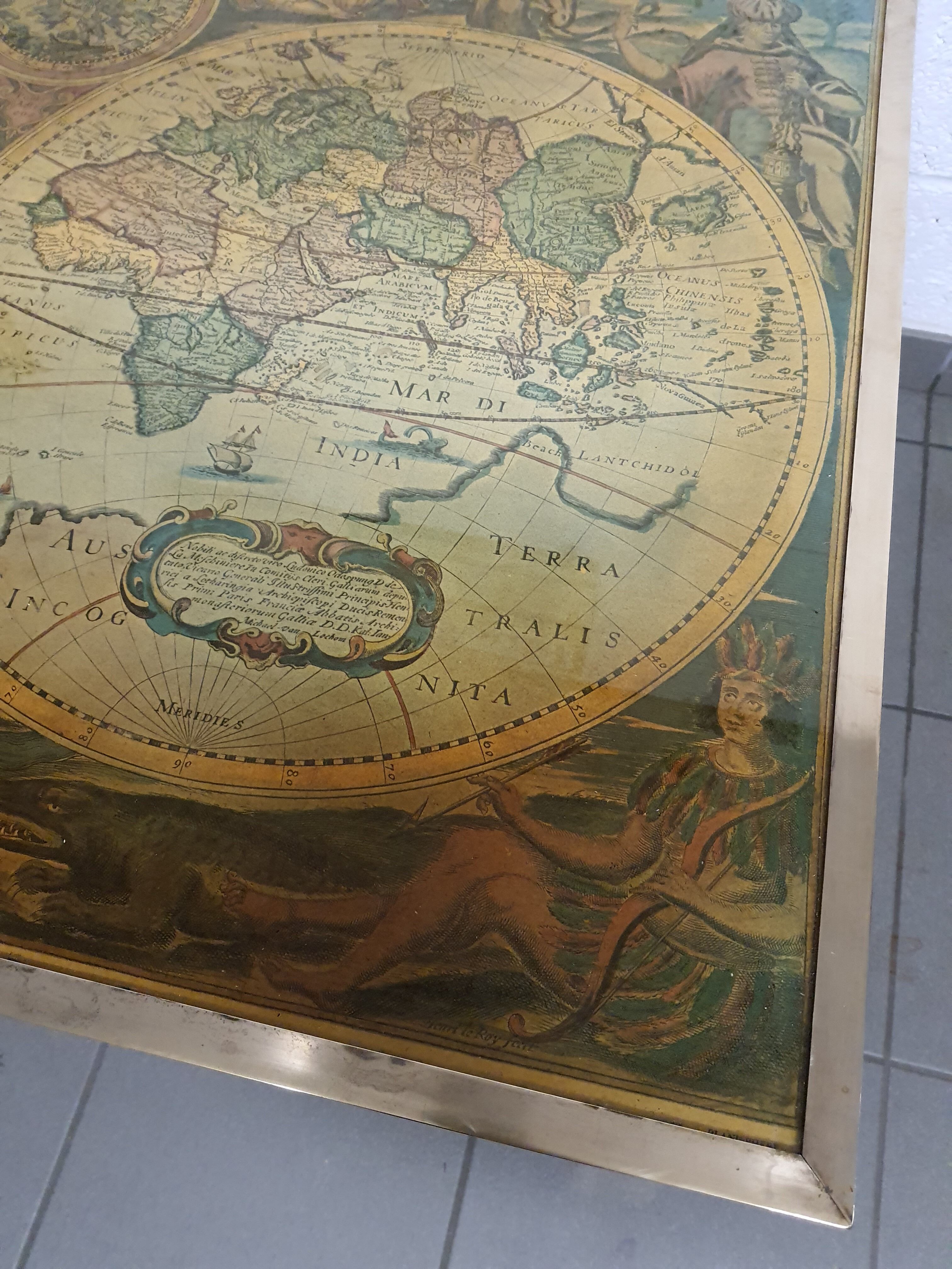 Vintage world map coffee table