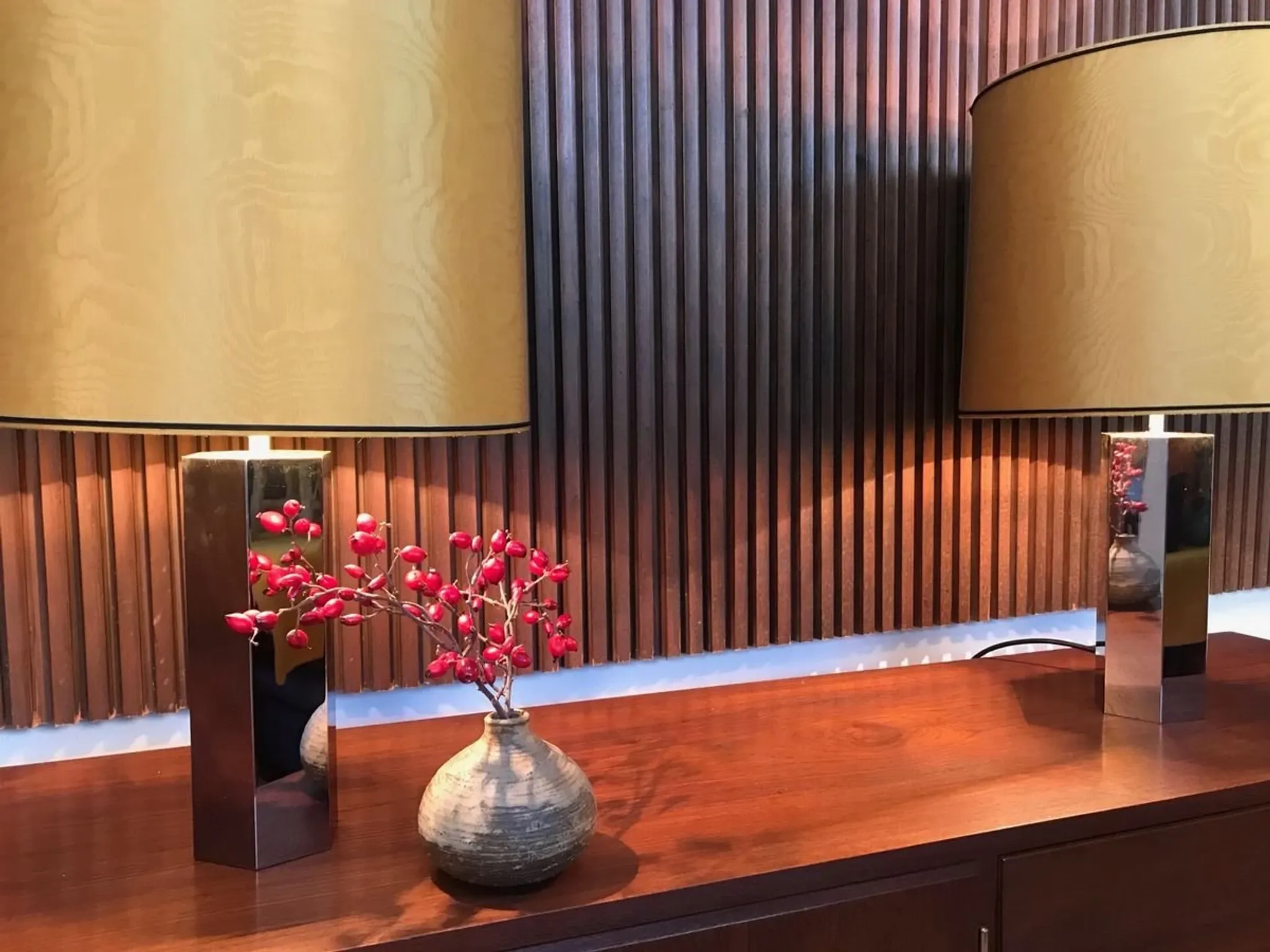 Sculptural Chromed Table Lamps by Ingo Maurer for Design M, 1960s, Set of 2