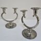 Pair of patinated tin candle holders design metawa holland 70s