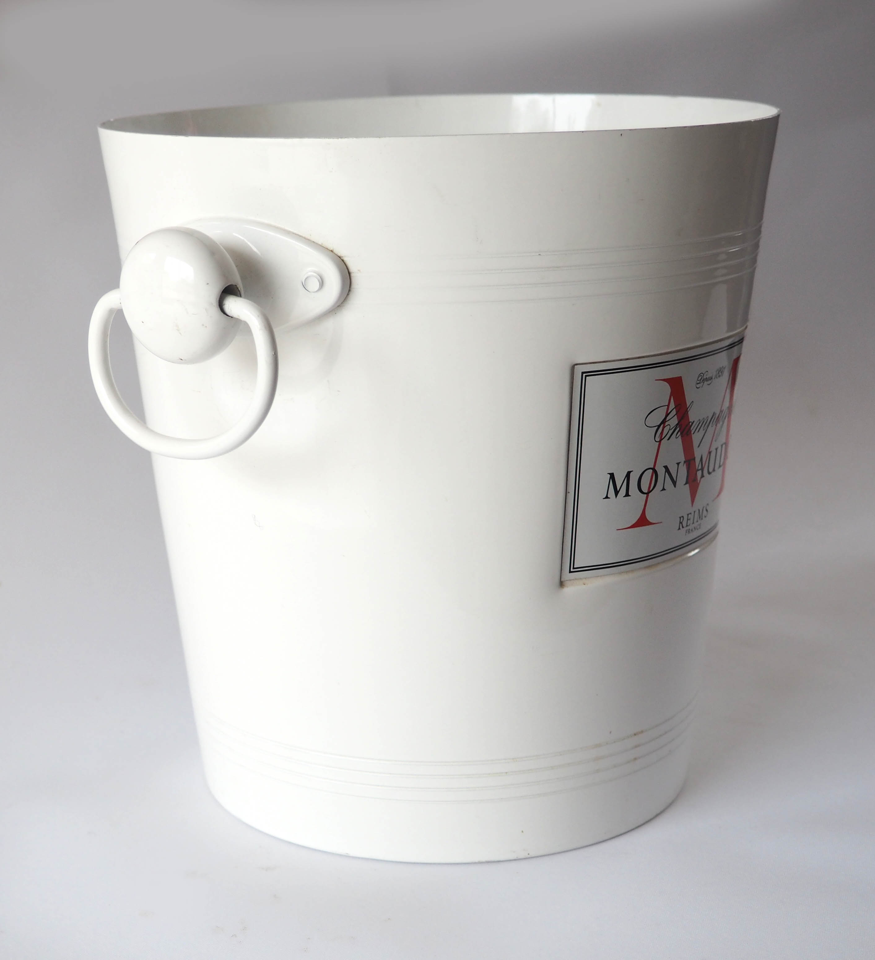 Seau à champagne en alu laqué blanc