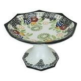 octagonal art deco BOWL footed bowl schramberg majolika 1920s hand-painted decor
