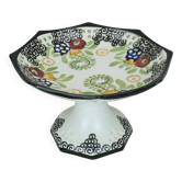 octagonal art deco BOWL footed bowl schramberg majolika 1920s hand-painted decor