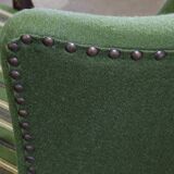 1960s vintage mid-century lounge chair, dark stained oak style of Viggo Boesen