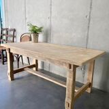 Stripped farmhouse table extensions to 255 cm