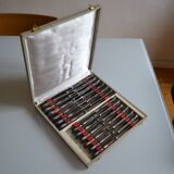 24 TABLE & DESSERT KNIVES SILVER METAL GOLDFORFER FRIONNET FRANCOIS LOUIS XV