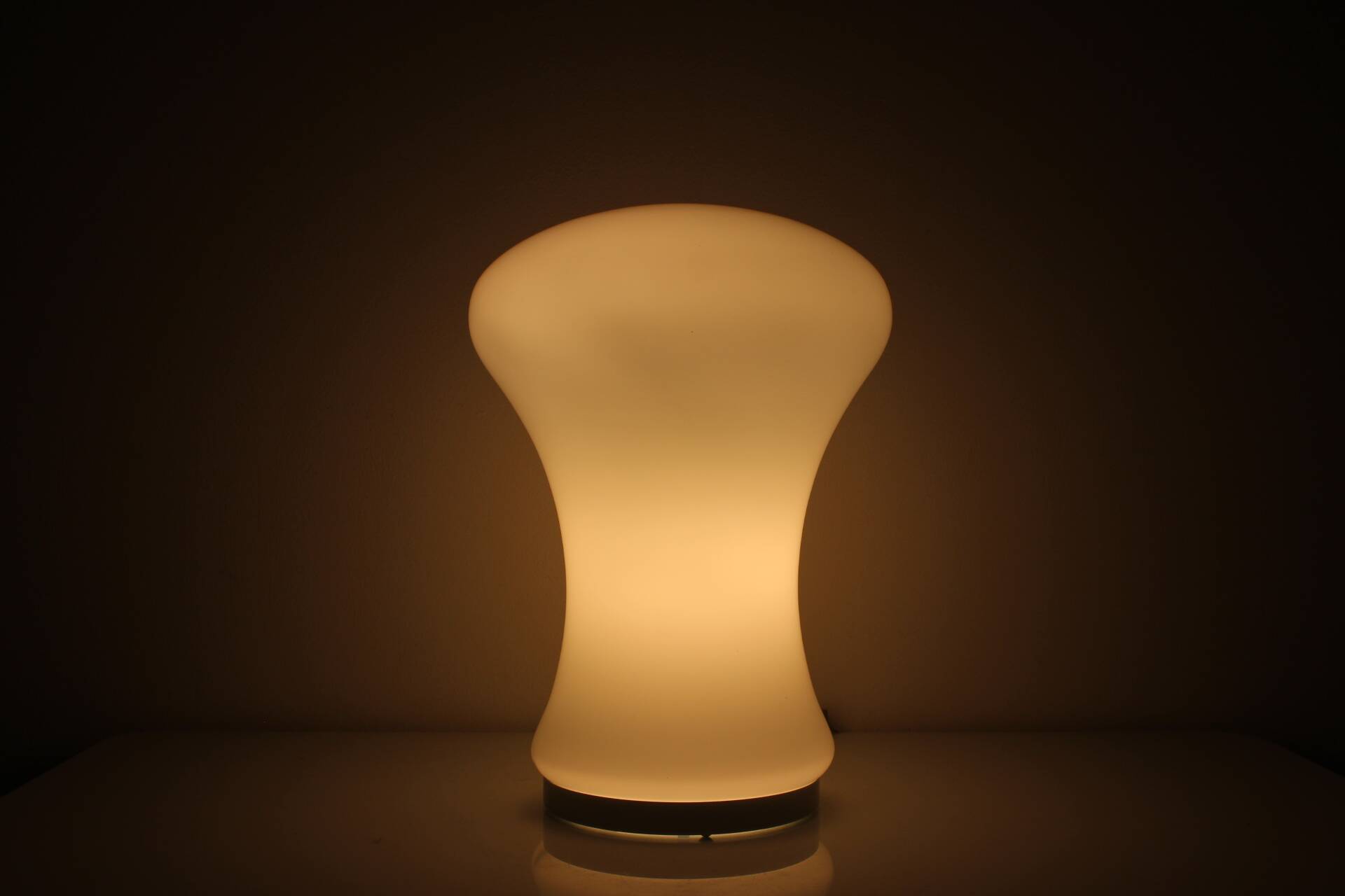 All Glass Table Lamp by Valasske Mezirici, 1960s, Czechoslovakia