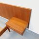 Lit double vintage scandinave en teck des années 60 avec chevets intégrés