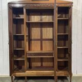Art Deco period bedroom wardrobe with mirror in walnut and elm burl