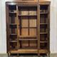 Armoire de chambre à glace d'époque Art déco en noyer et loupe d'orme