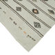 Hand-knotted turkish unique 1970s 222 cm x 343 cm beige hemp kilim carpet