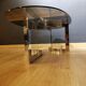 Coffee table in smoked glass and chrome by designer Paul Legeard, 70s