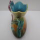 Former art nouveau planter in colorful dabbling iris décor