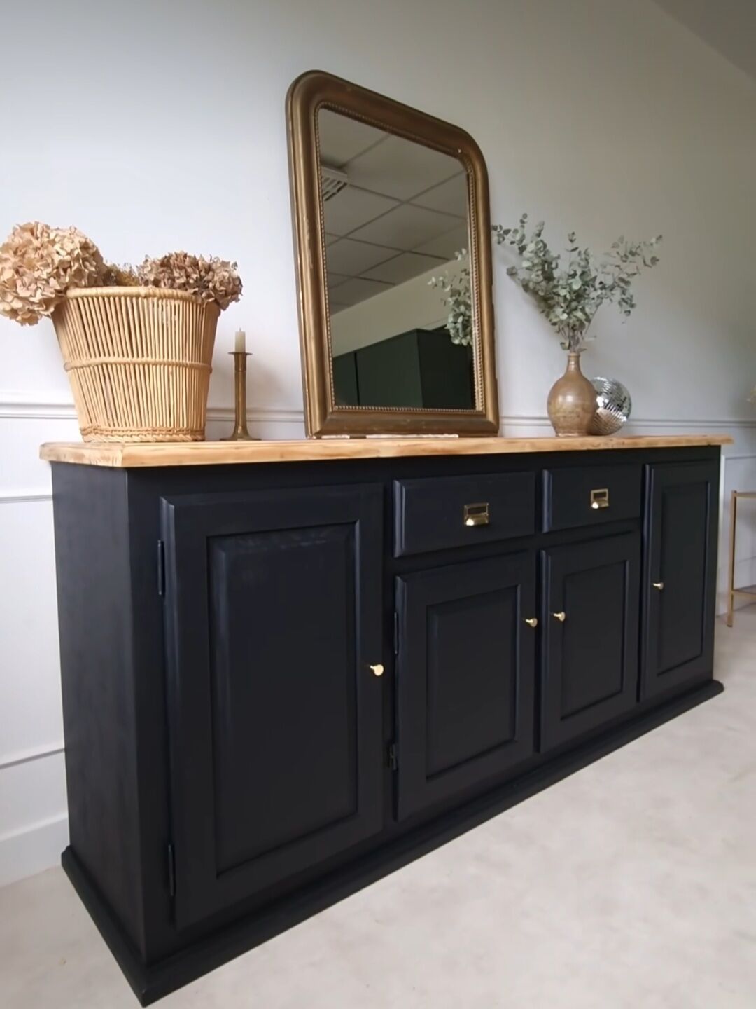 Black antique sideboard