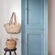 Armoire type parisienne haute étroite – Bleu Paon & Intérieur crème