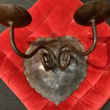 Rusty metal hanging candle holder