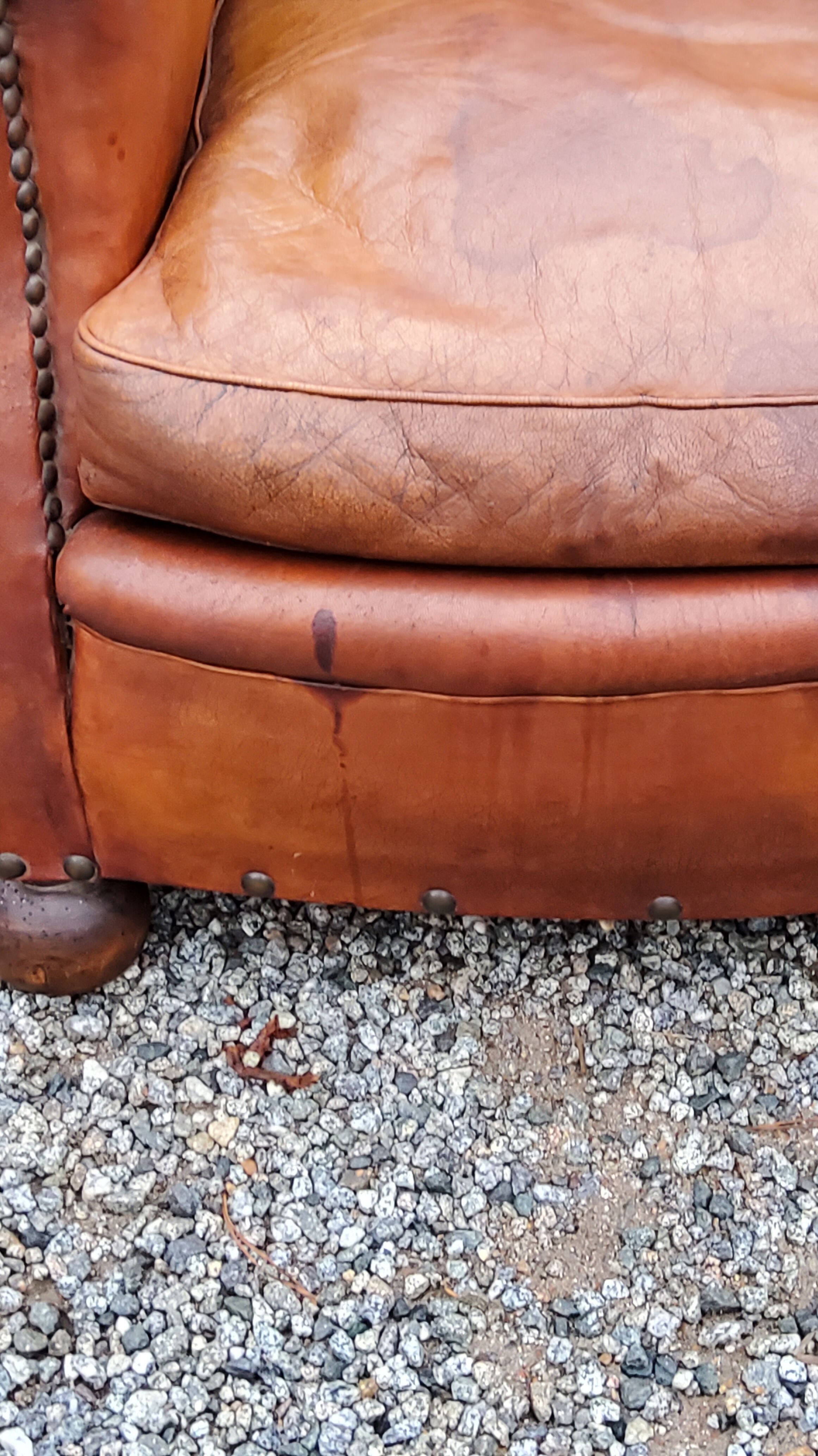 Leather club armchair back mustache from the 30s