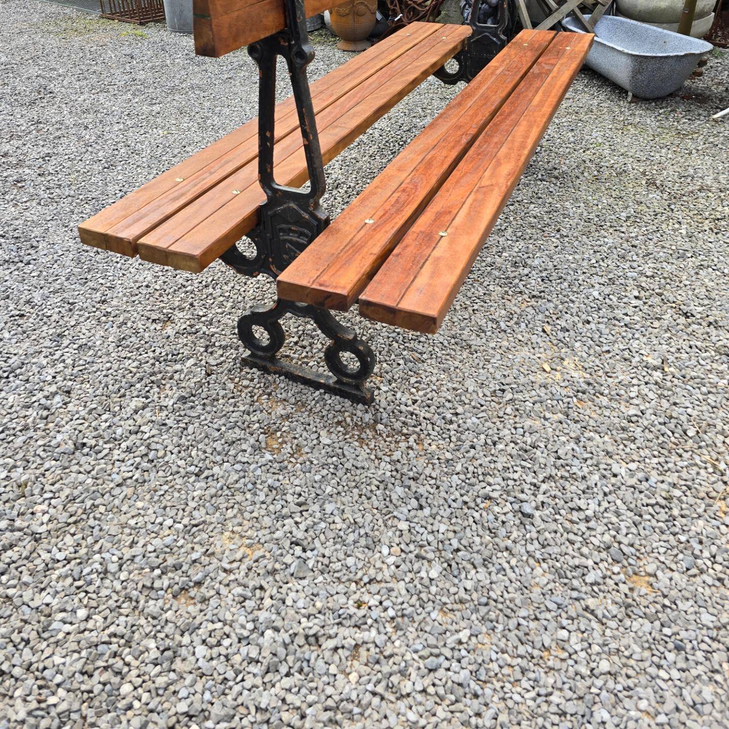 Public garden bench in the city of Paris