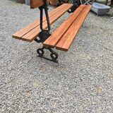 Public garden bench in the city of Paris
