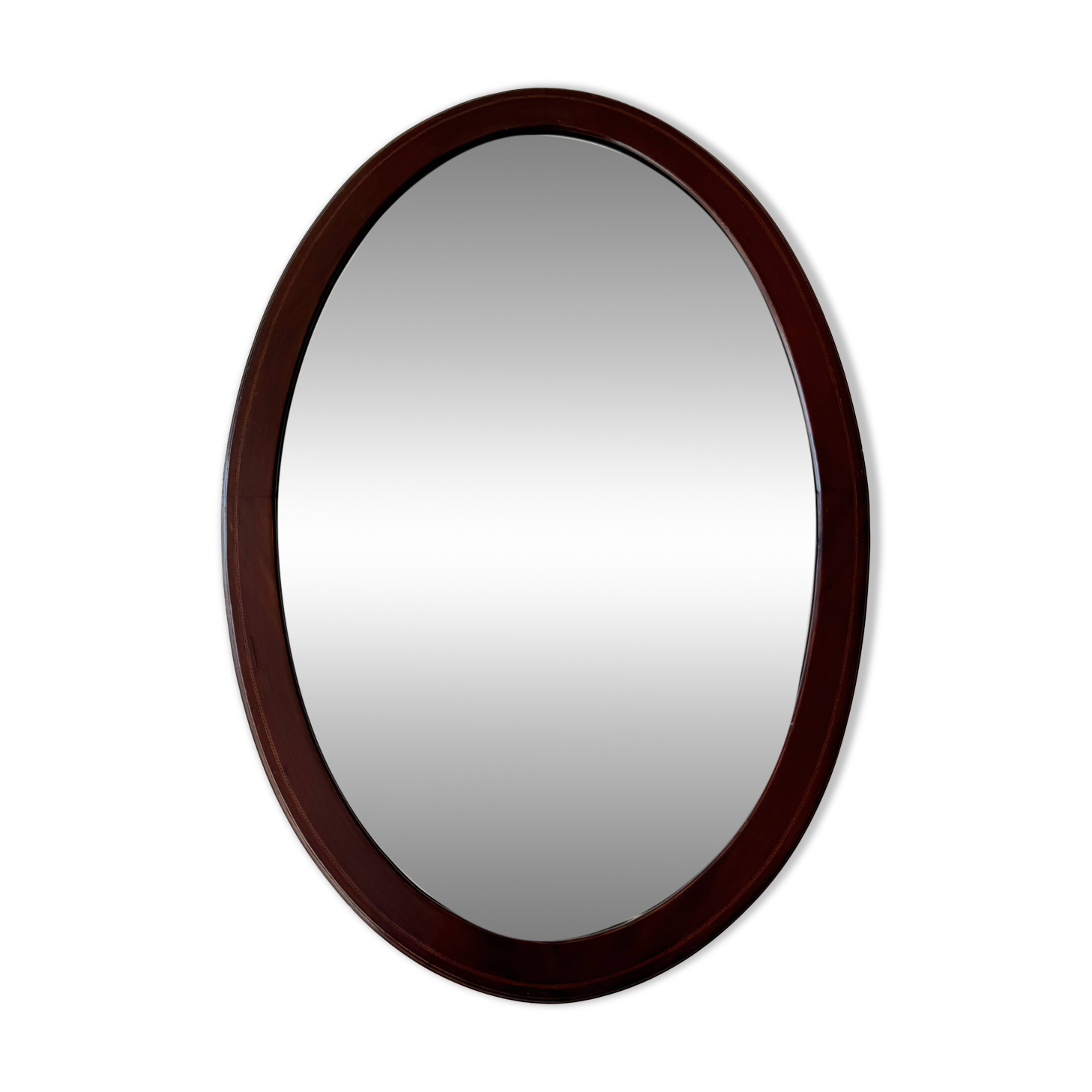 Antique Oval Mahogany Wall Mirror