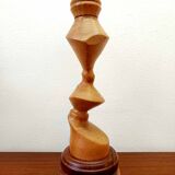 Scandinavian wooden totem candle holder