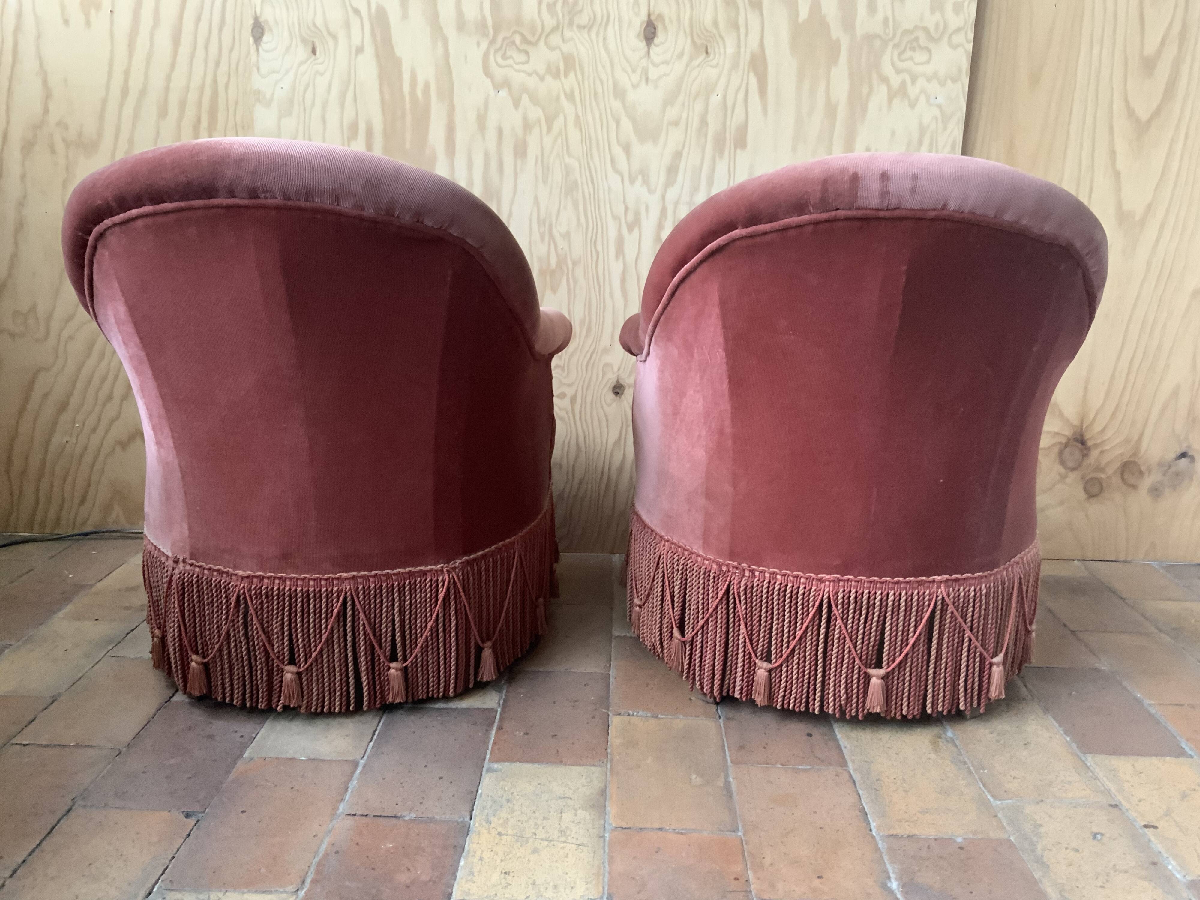 Pair of toad armchairs