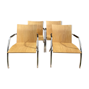 4 fauteuils en hêtre