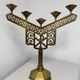 Antique Art Deco Brass Altar Chandelier – 5 Lights – Chrism Symbol