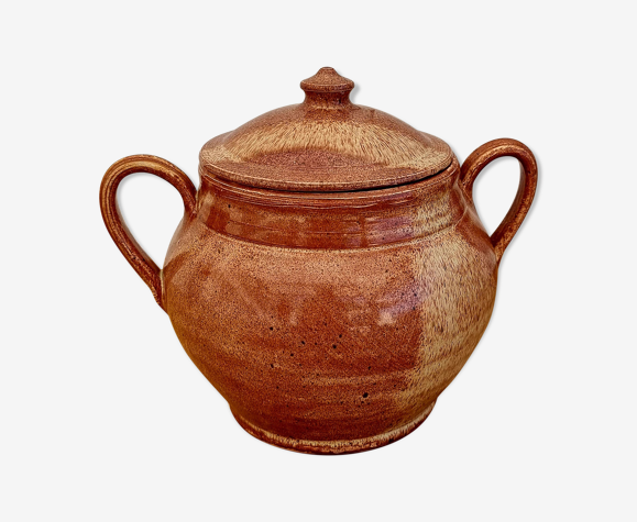 Ancien pot en grès avec couvercle