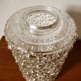 Cylindrical tulip in bubbled glass for suspension