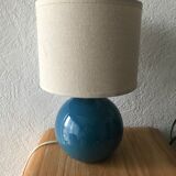 Blue enamelled sandstone ball lamp